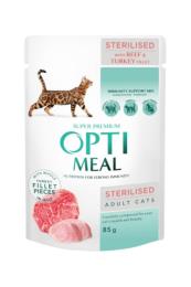 Optimeal sos za sterilisane macke govedina i curetina u zeleu 85g